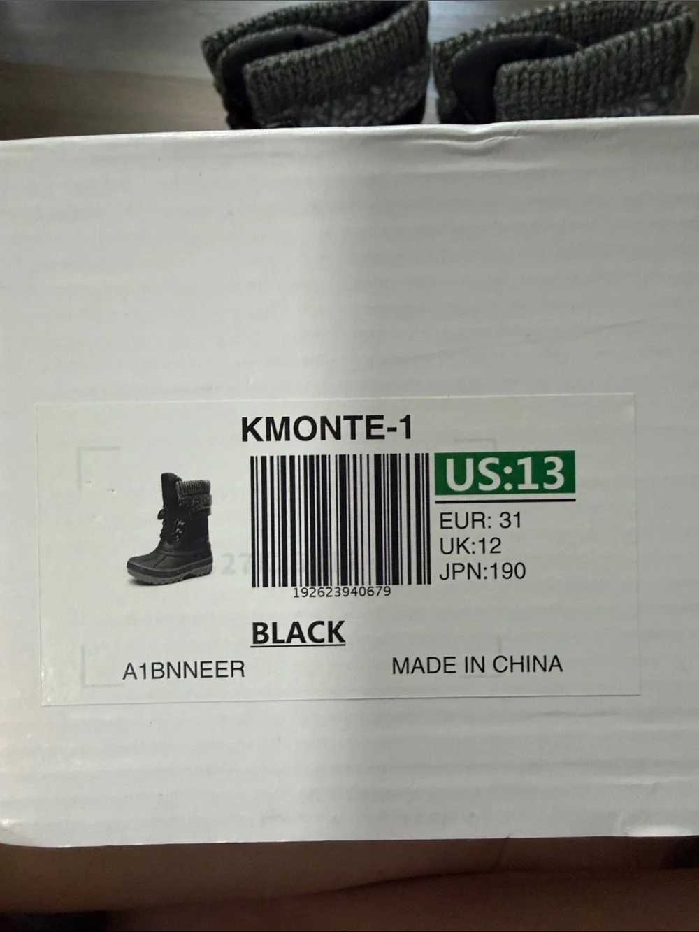Dreampairs Kids Black Winter Boots - US 13